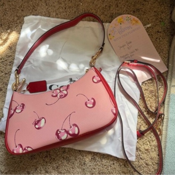 Coach Teri Shoulder Bag With Cherry Print NWT - Picture 3 of 6